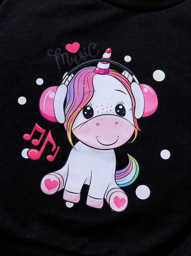 Fashion Girls Unicorn Sweatshirt Set. Sz 7/8.