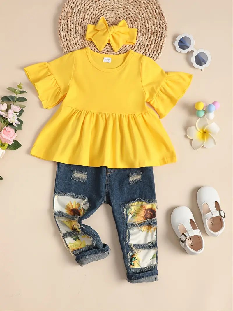 Girls&#39; 2-3 Yrs. Sunflower Stylish Outfit