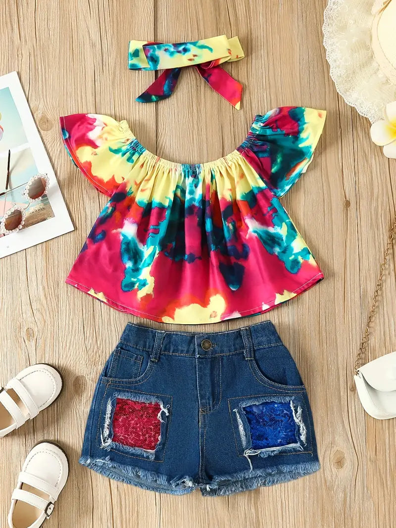 GIRLS 5/6 THREE PIECE DENIM SET