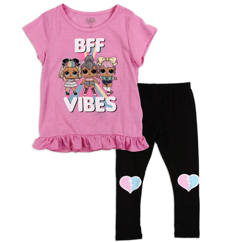 Girls 2-Piece Legging Set Sizes 4 5 6 6X.