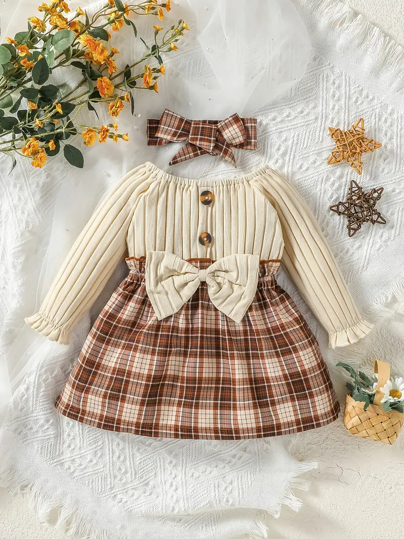 TODDLER GIRL 18-24 MOS. DRESS W BOW.