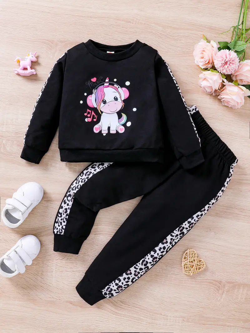 Fashion Girls Unicorn Sweatshirt Set. Sz 7/8.