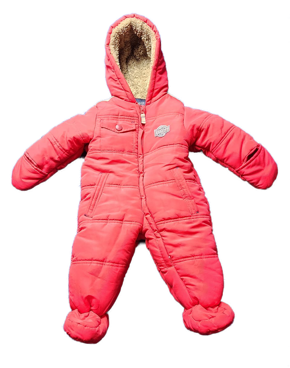 ONE PIECE RED SNOWSUIT BABY BOY 12 MONTHS