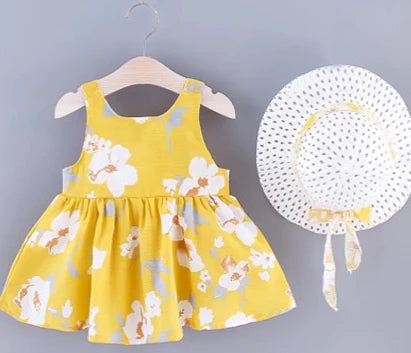 Toddler Girls Summer Dress with Hat Age 2-3 Years