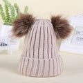 Toddler Girl Solid Pompon Knitted Hat - 18-24 Months.