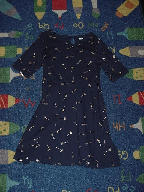 Old Navy Cute Navy Blue Girls Designed dress. Size S 6-7