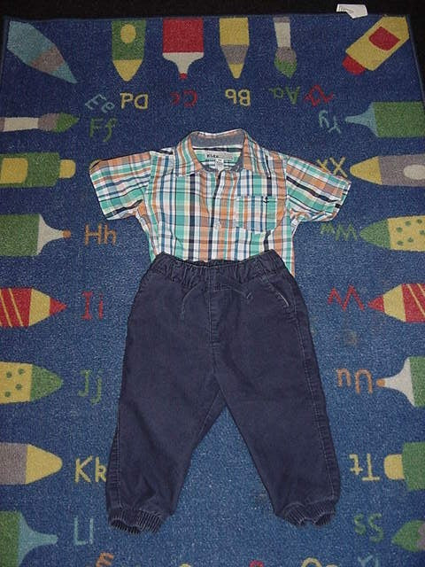 BABY BUNDLE Two Outfits and Onesie 12 Months Boy