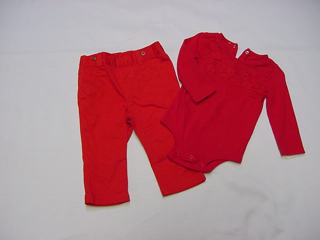 Baby Girl Red Set Bundle Six-Nine Months..