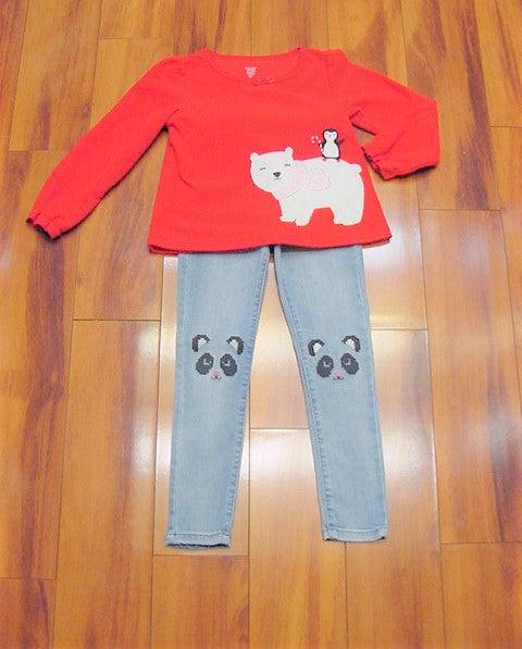 Carter&#39;s  5T Girl&#39;s Two Piece Jeans Outfit.