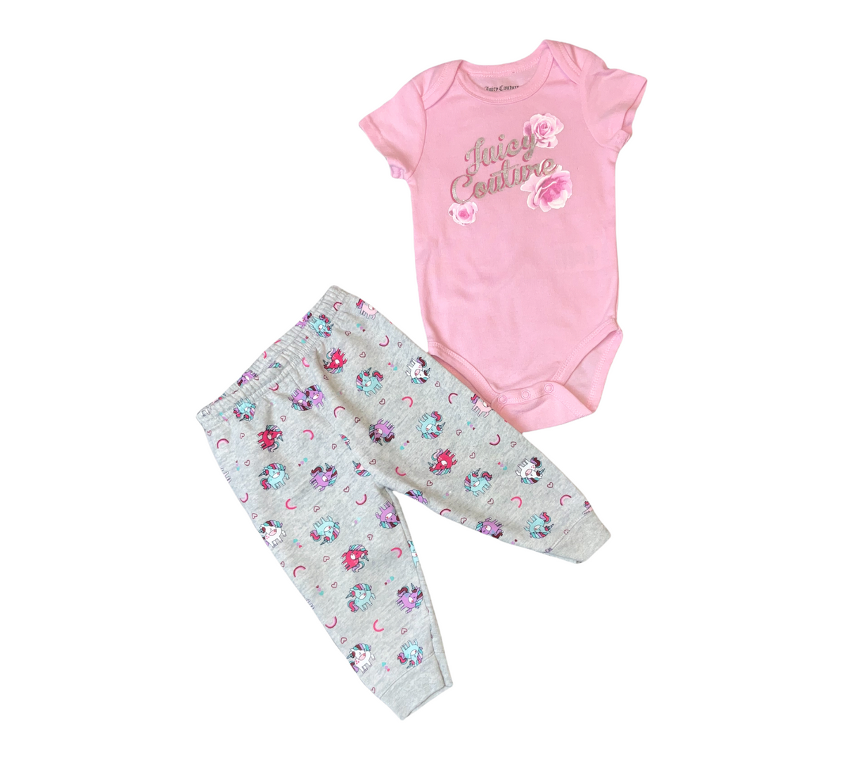 JUICY COUTURE GIRLS  6/9 MONTHS ONESIE SET