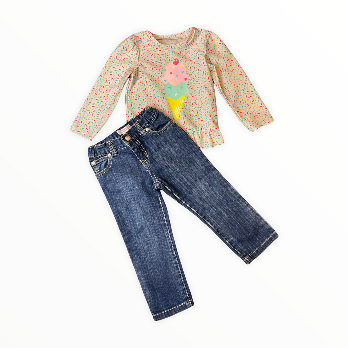 CAT &amp; JACK GIRLS 2T JEANS OUTFIT