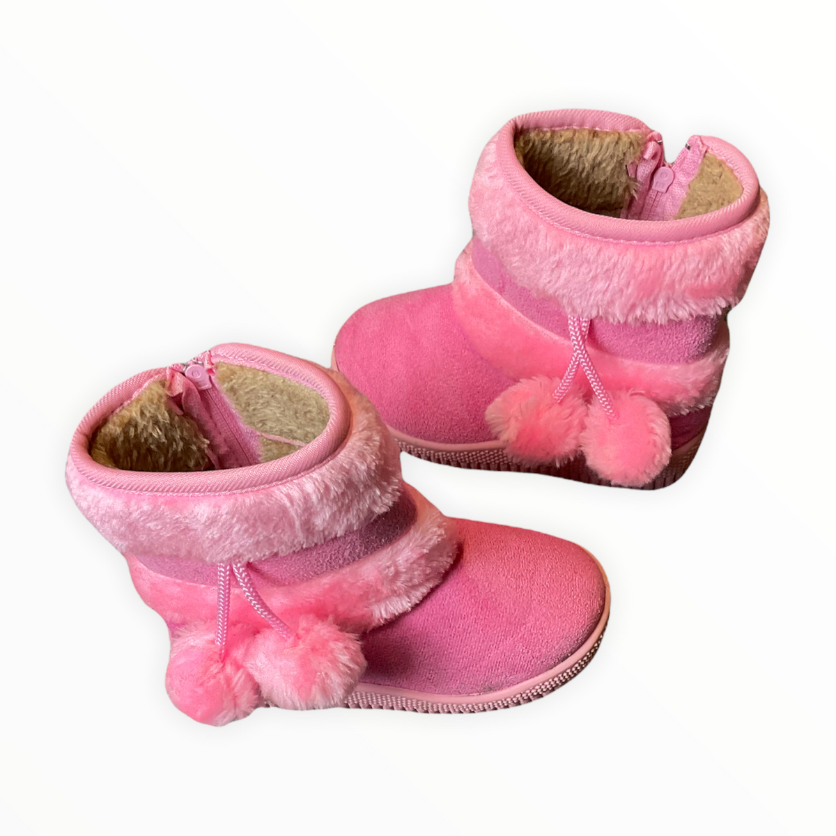 Girl Toddler Solid Fur Zipper Boots Sz. 8..