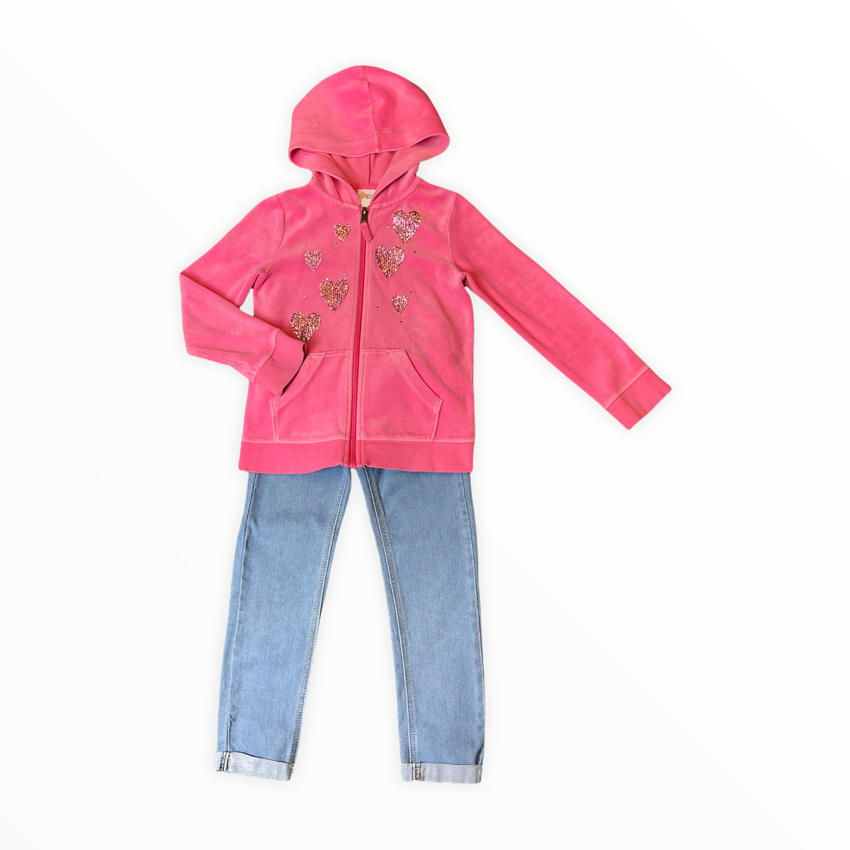 CIRCO GIRLS Size 6/6X PINK HOODIE 2 PIECE..