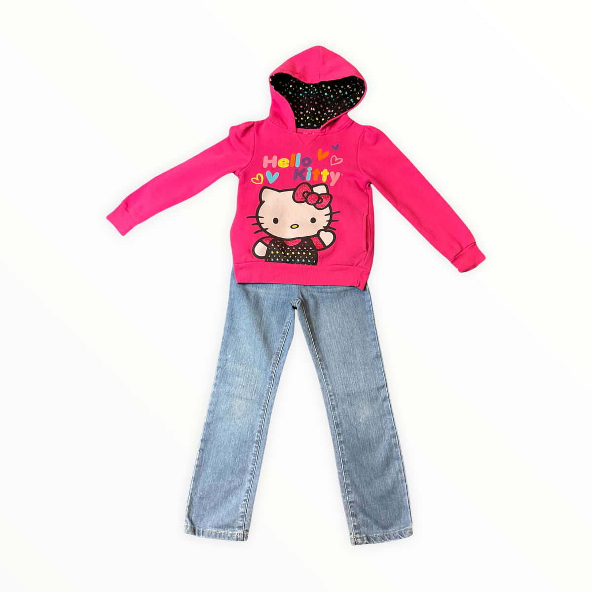 HELLO KITTY GIRLS 6 STYLISH HOODIE OUTFIT..