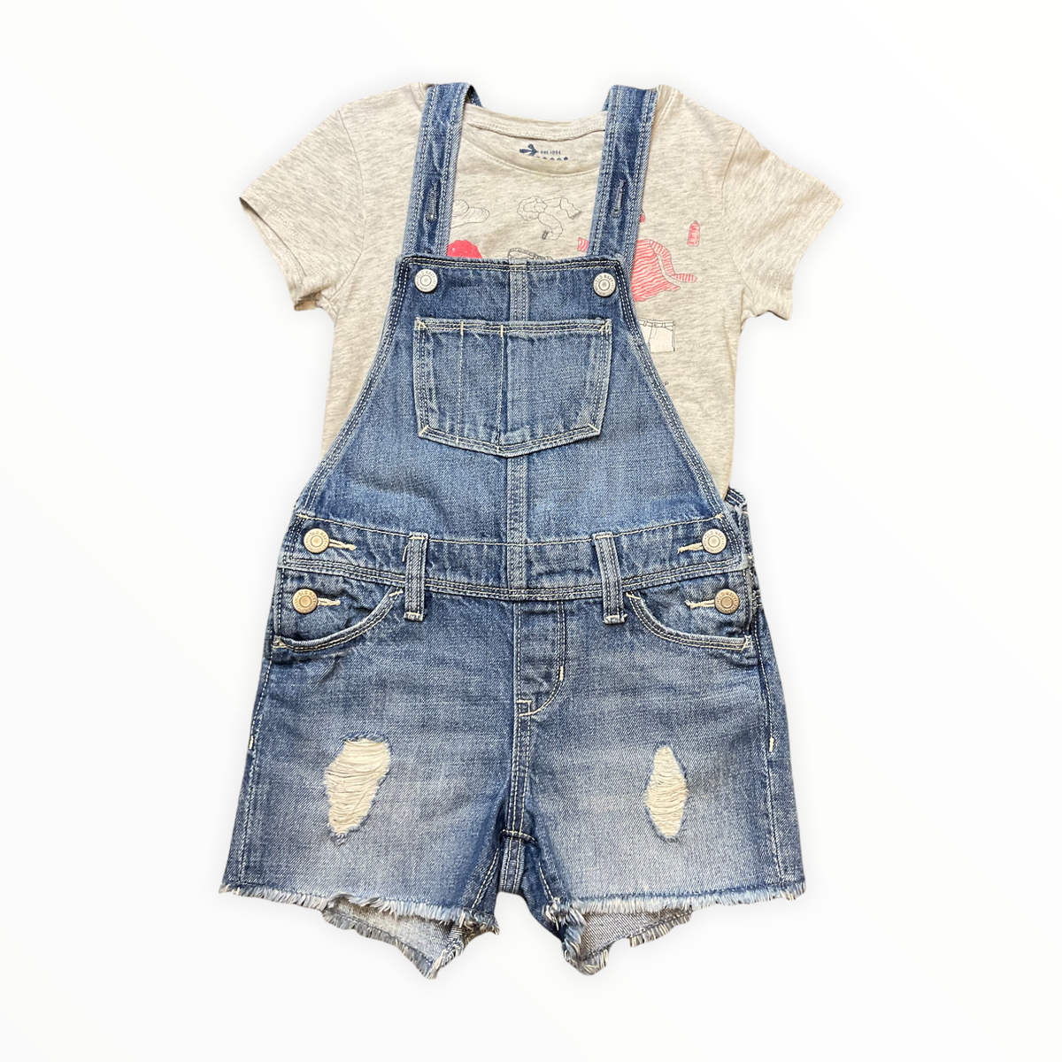 OLD NAVY Girls SIZE 6-7 STYLISH Overalls Set.