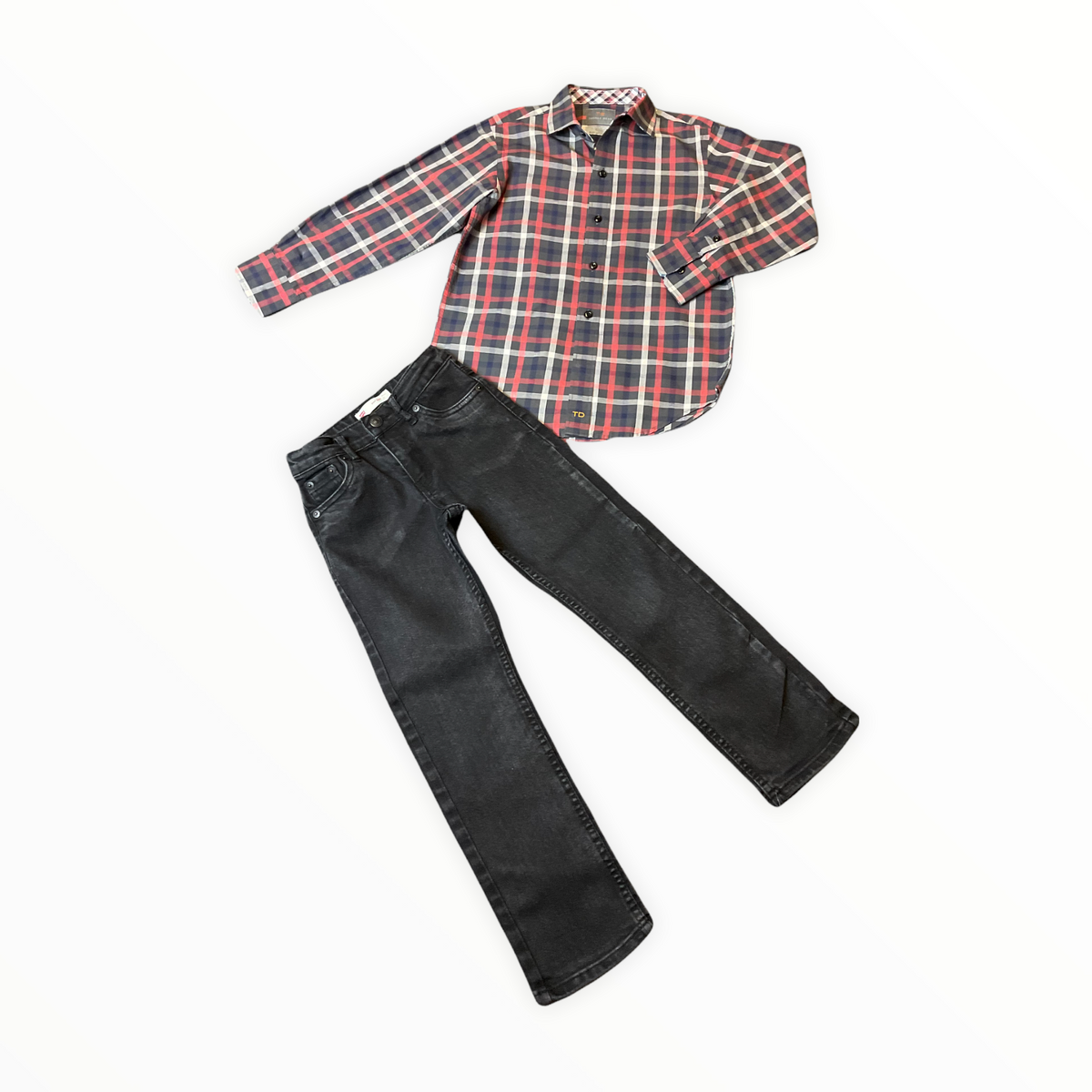 LEVI&#39;S  BOY&#39;S SZ. 7 SHIRT WITH SLIM JEANS.