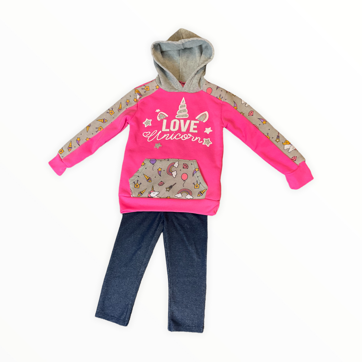 LOVE FROM THE HEART Girls HOODIE OUTFIT Size 4T..