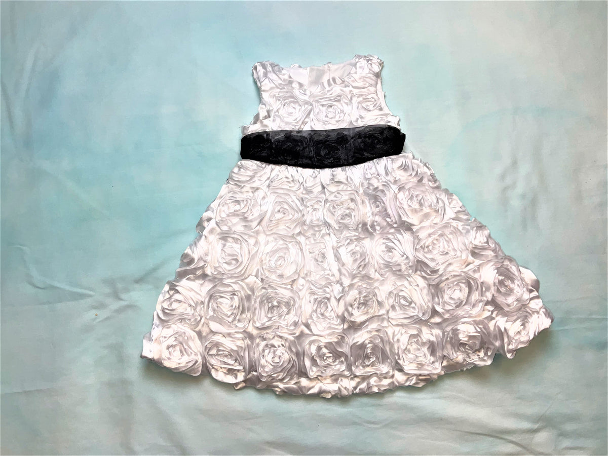 Rare Too! Dressy White Dress with Black Sash. Size 3T