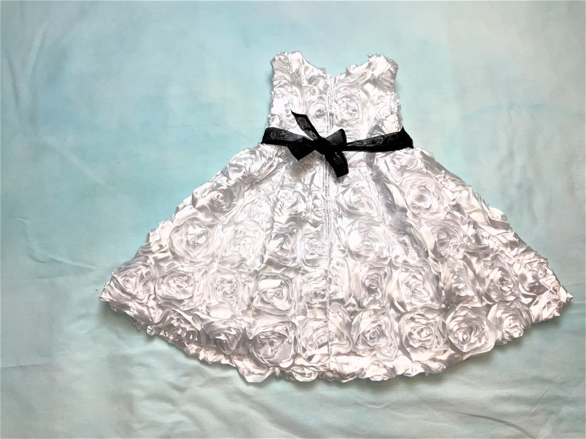 Rare Too! Dressy White Dress with Black Sash. Size 3T