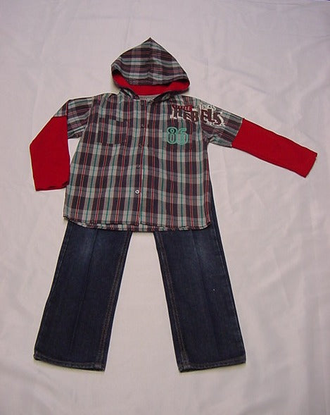 Rebels Boys Two Piece Hoodie Outfit. Size 7.