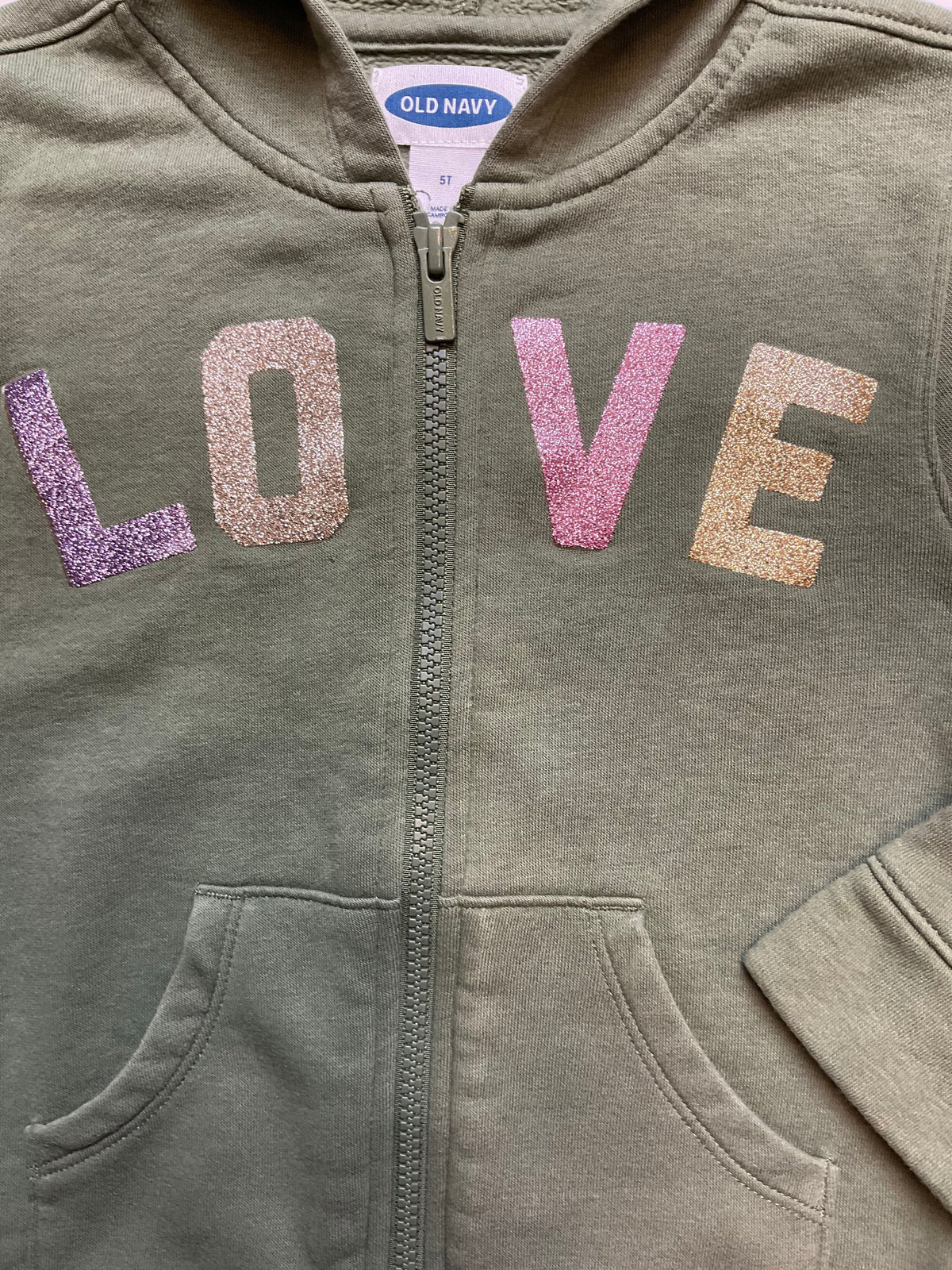 Old Navy Girl&#39;s 5T Love HOODIE Jacket..